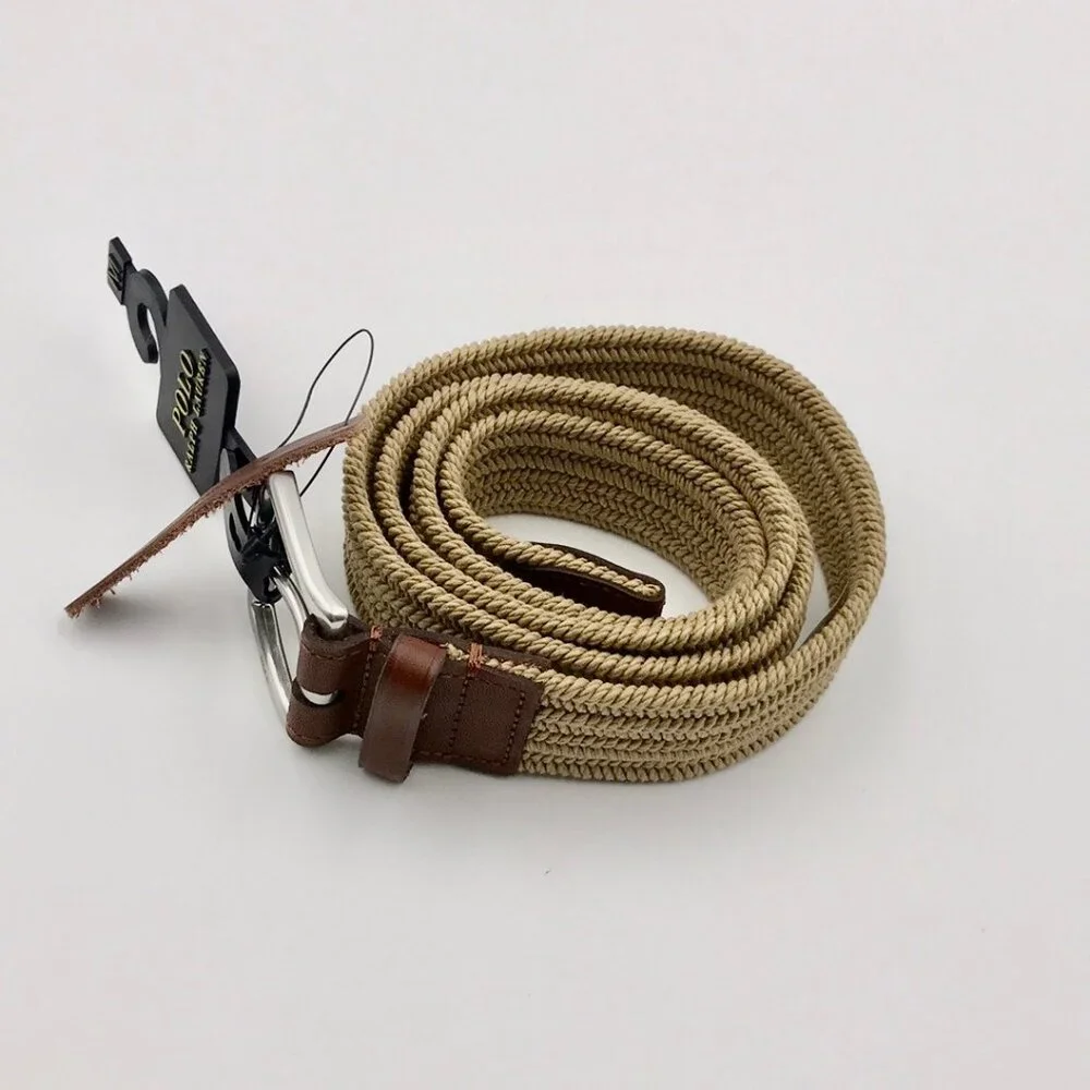 Polo Ralph Lauren Leather-Trimmed Braided Stretch Belt